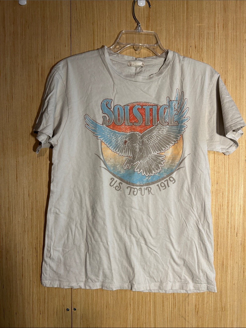 Altar'd State Light Gray 'Solstice' Eagle Graphic Tee with Sunset Colors